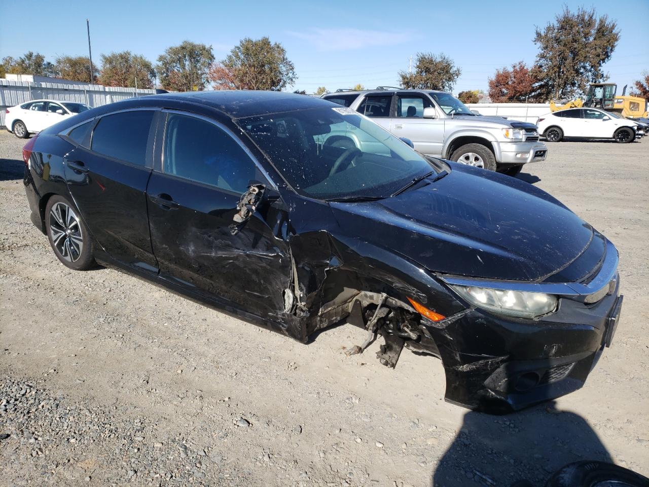 2016 Honda Civic VIN 2HGFC1F42GH640929 Copart auction photo, front end / side damage thumbnail 4