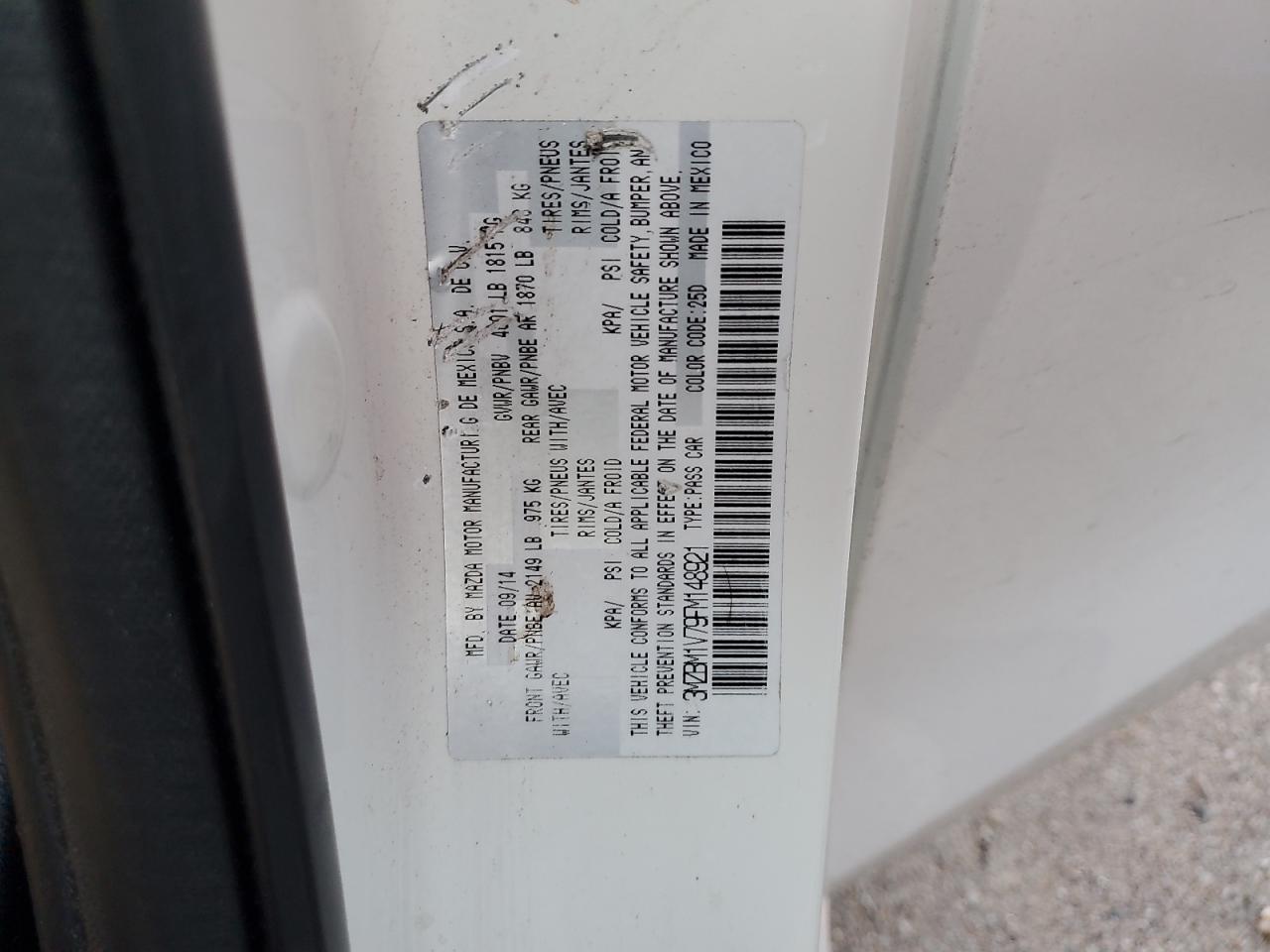 2015 Mazda 3 VIN 3MZBM1V79FM148921 Copart auction photo, front end damage thumbnail 14