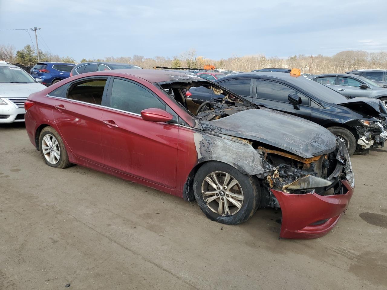 2011 Hyundai Sonata VIN 5NPEB4AC3BH296671 Copart auction photo, burn - engine / burn - interior damage thumbnail 4