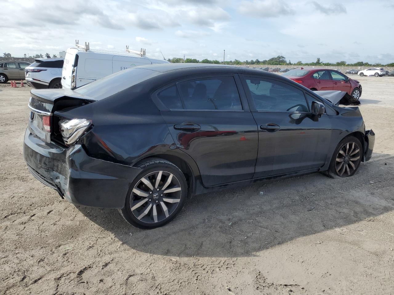 2015 Honda Civic VIN 19XFB2F92FE075546 Copart auction photo, all over damage thumbnail 3