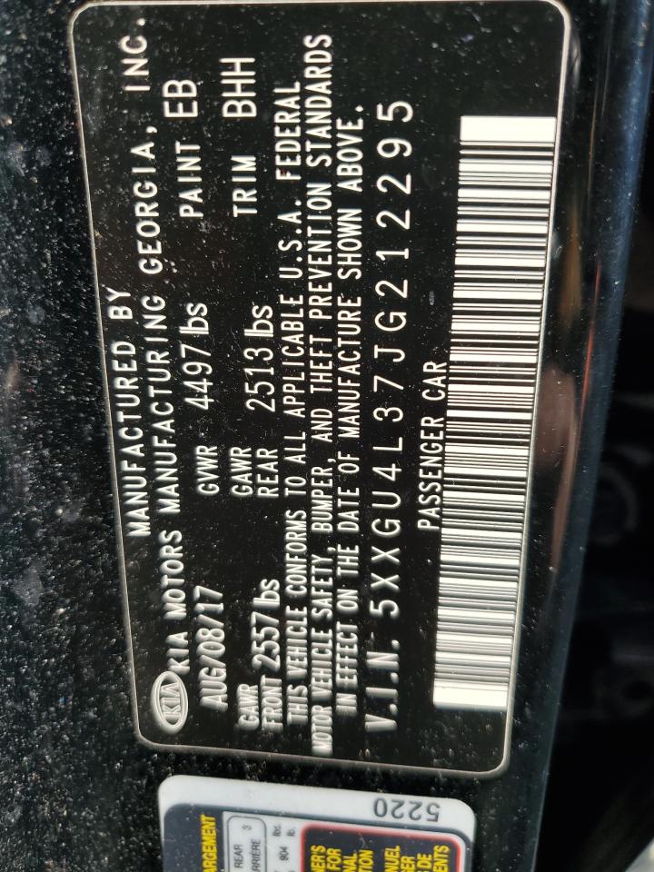 2018 KIA Optima VIN 5XXGU4L37JG212295 Copart auction photo, rear end / minor dent/scratches damage thumbnail 12