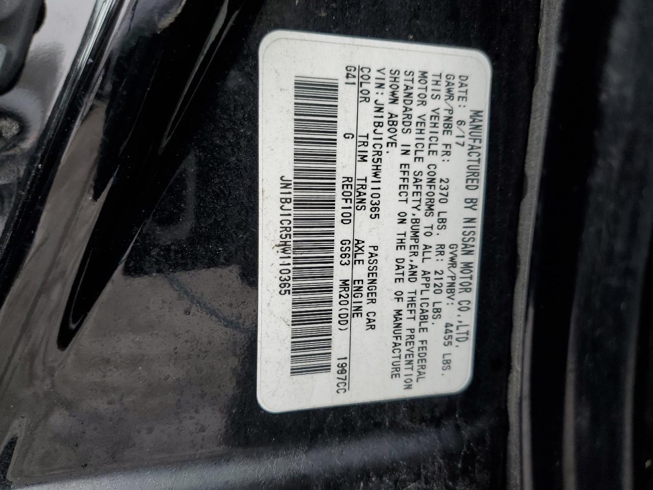 2017 Nissan Rogue VIN JN1BJ1CR5HW110365 Copart auction photo, front end damage thumbnail 15