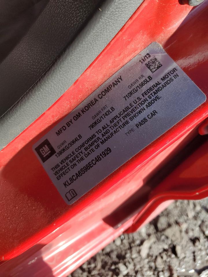 2014 Chevrolet Spark VIN KL8CA6S98EC481929 Copart auction photo, side damage thumbnail 12