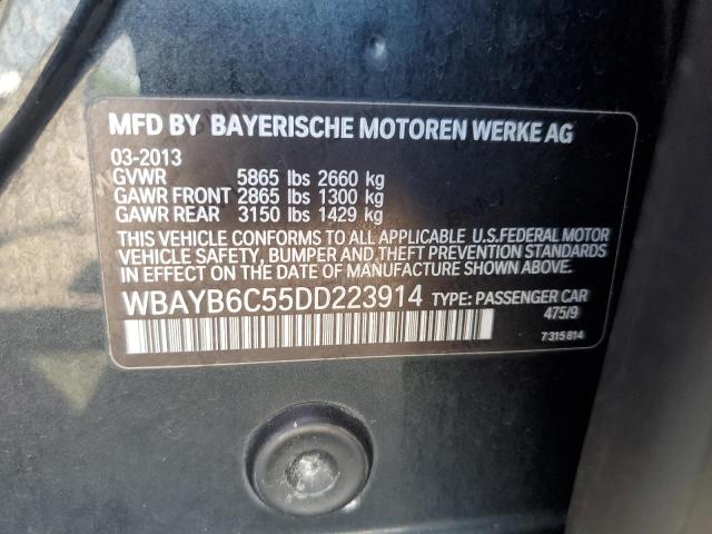 2013 BMW 7er VIN WBAYB6C55DD223914 Copart auction photo, side / rear end damage thumbnail 11
