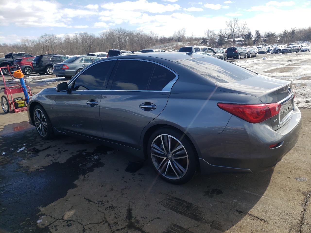 2015 Infiniti Q50 VIN JN1BV7AR7FM417510 Copart auction photo, undercarriage / minor dent/scratches damage thumbnail 2