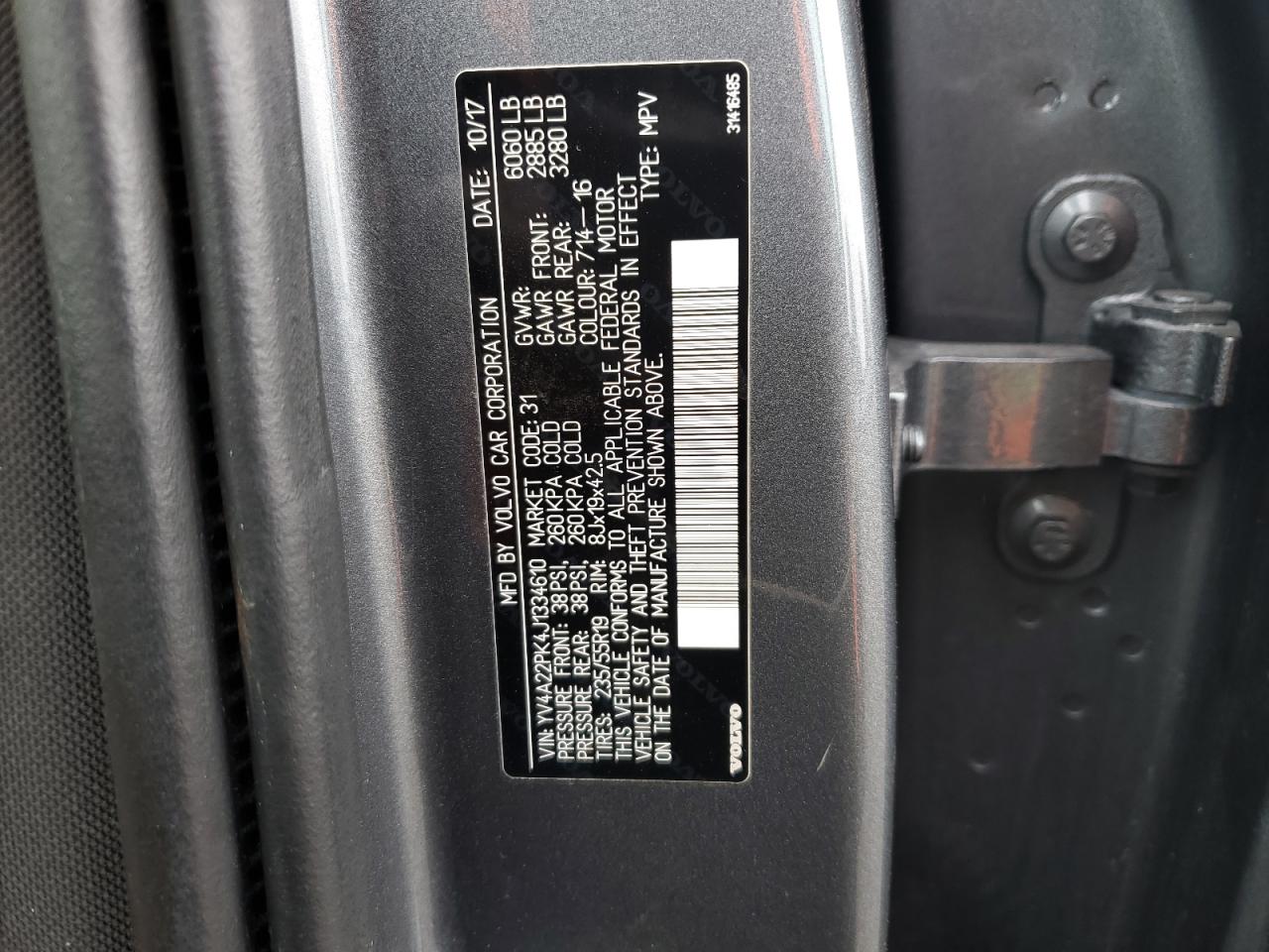 2018 Volvo XC90 VIN YV4A22PK4J1334610 Copart auction photo, front end / minor dent/scratches damage thumbnail 13