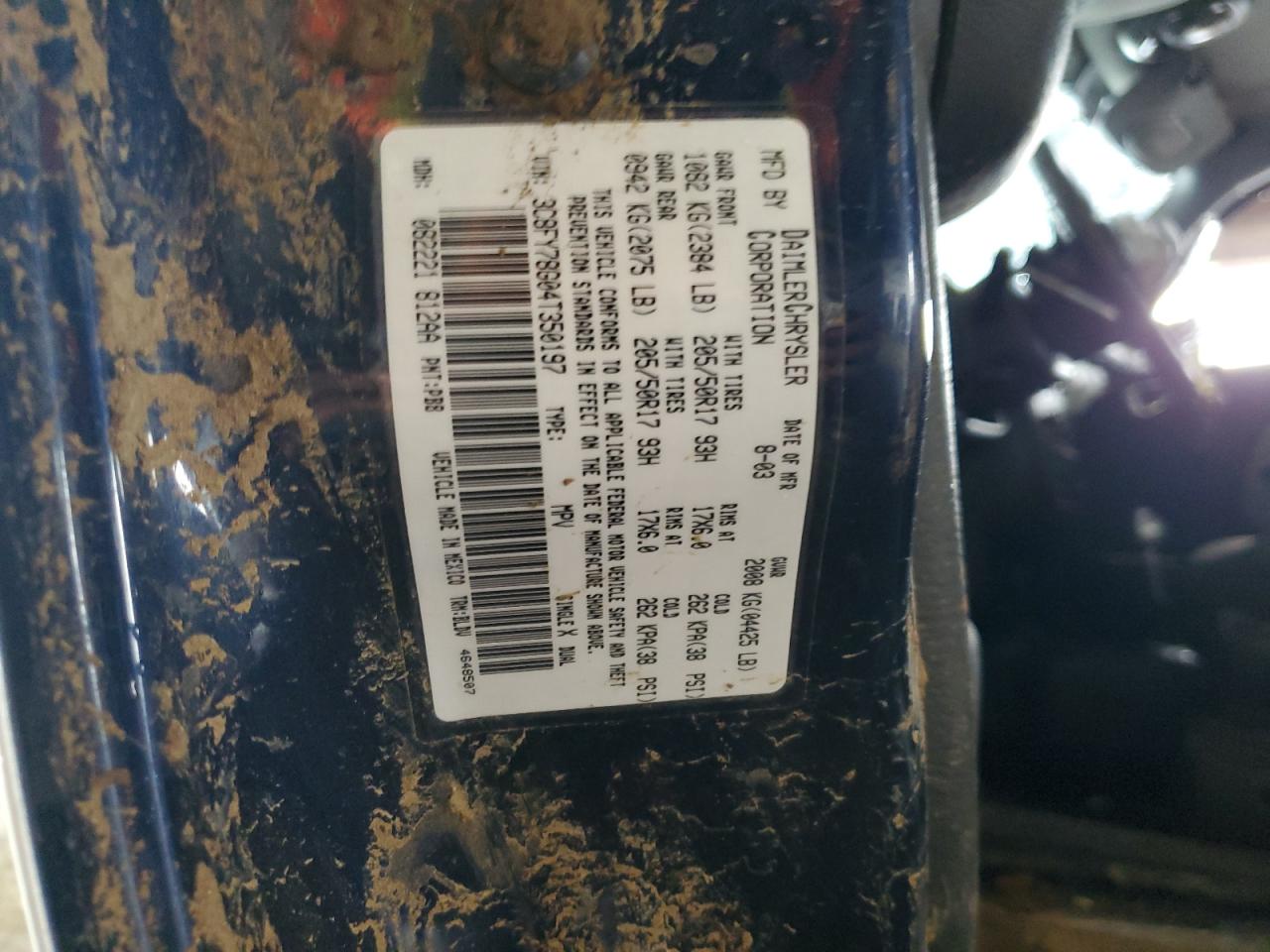 2004 Chrysler PT Cruiser VIN 3C8FY78G04T350197 Copart auction photo, all over damage thumbnail 12