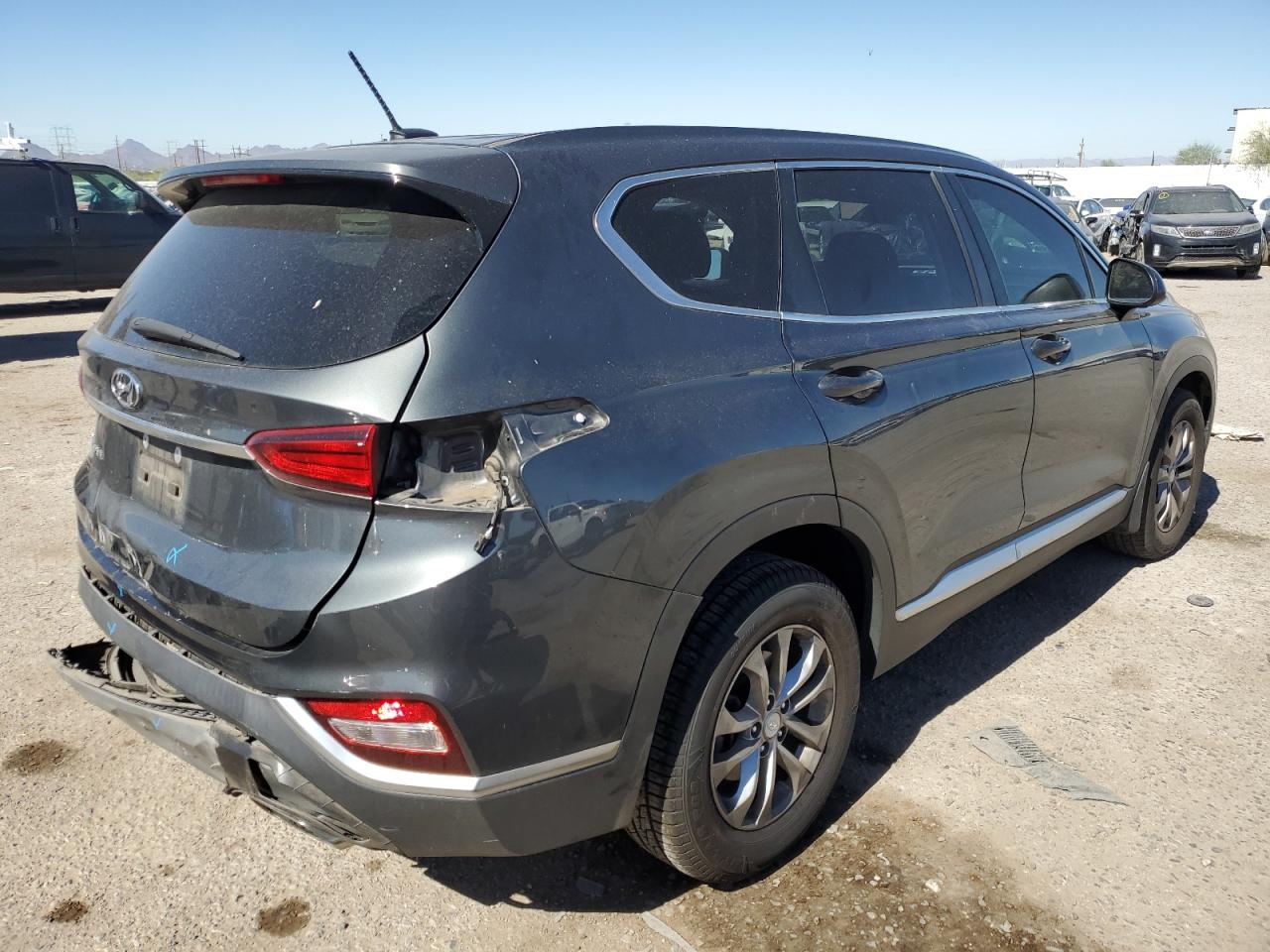 2020 Hyundai Santa Fe VIN 5NMS23AD1LH236134 Copart auction photo, rear end damage thumbnail 3