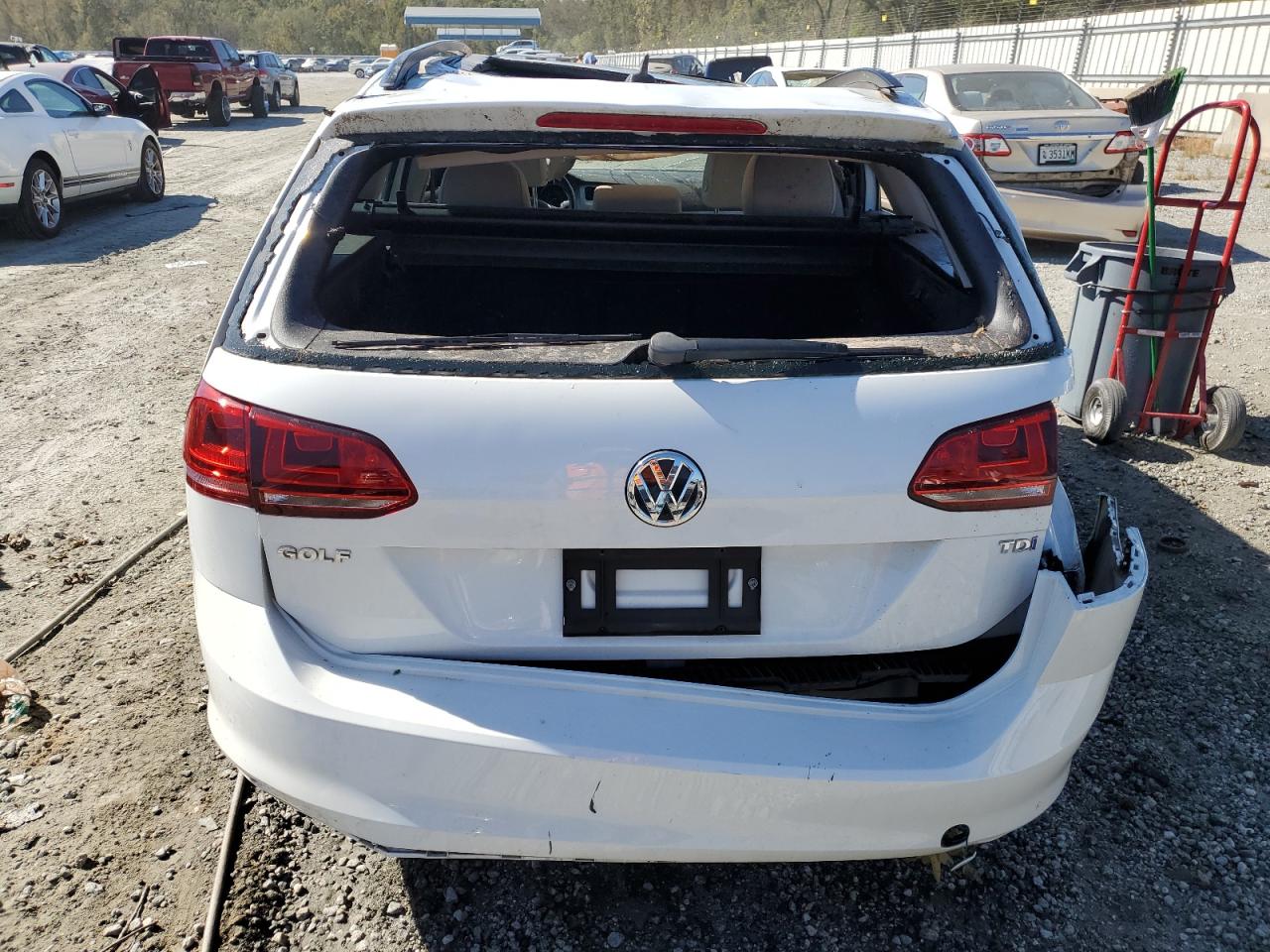 2015 Volkswagen Golf VIN 3VWCA7AU3FM509572 Copart auction photo, top/roof / all over damage thumbnail 6