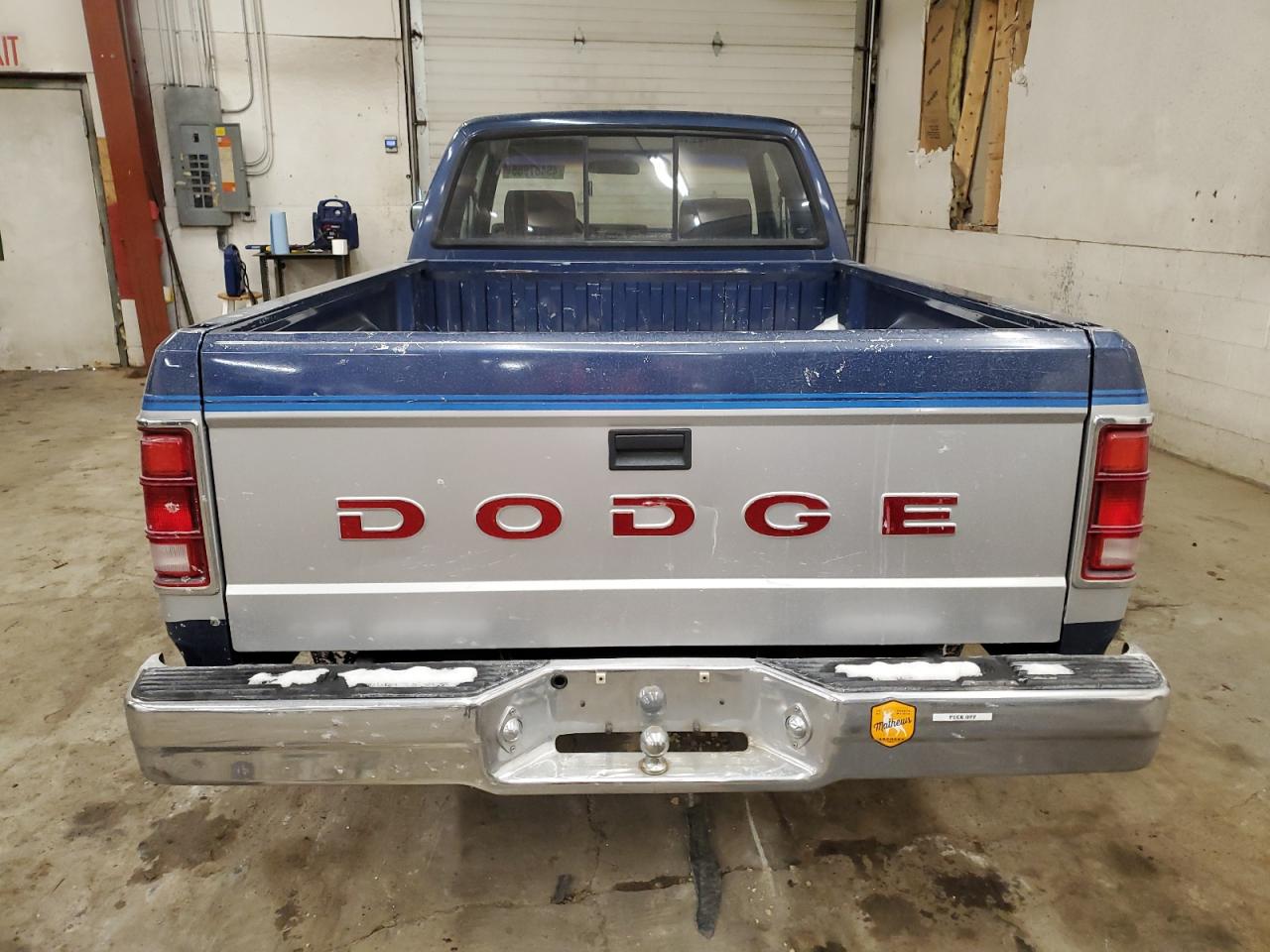 1991 Dodge Dakota VIN 1B7GL23Y2MS258470 Copart auction photo, front end damage thumbnail 6