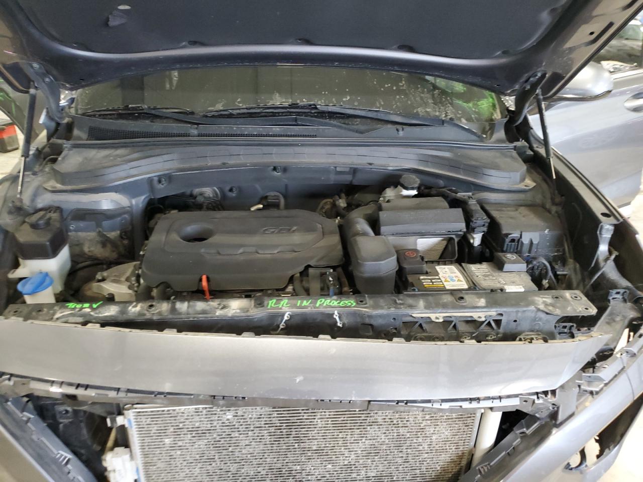 2019 Hyundai Santa Fe VIN 5NMS3CADXKH073317 Copart auction photo, rear end / hail damage thumbnail 12