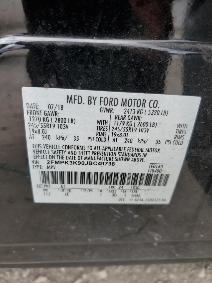 2018 Ford Edge VIN 2FMPK3K90JBC49738 Copart auction photo, front end damage thumbnail 15