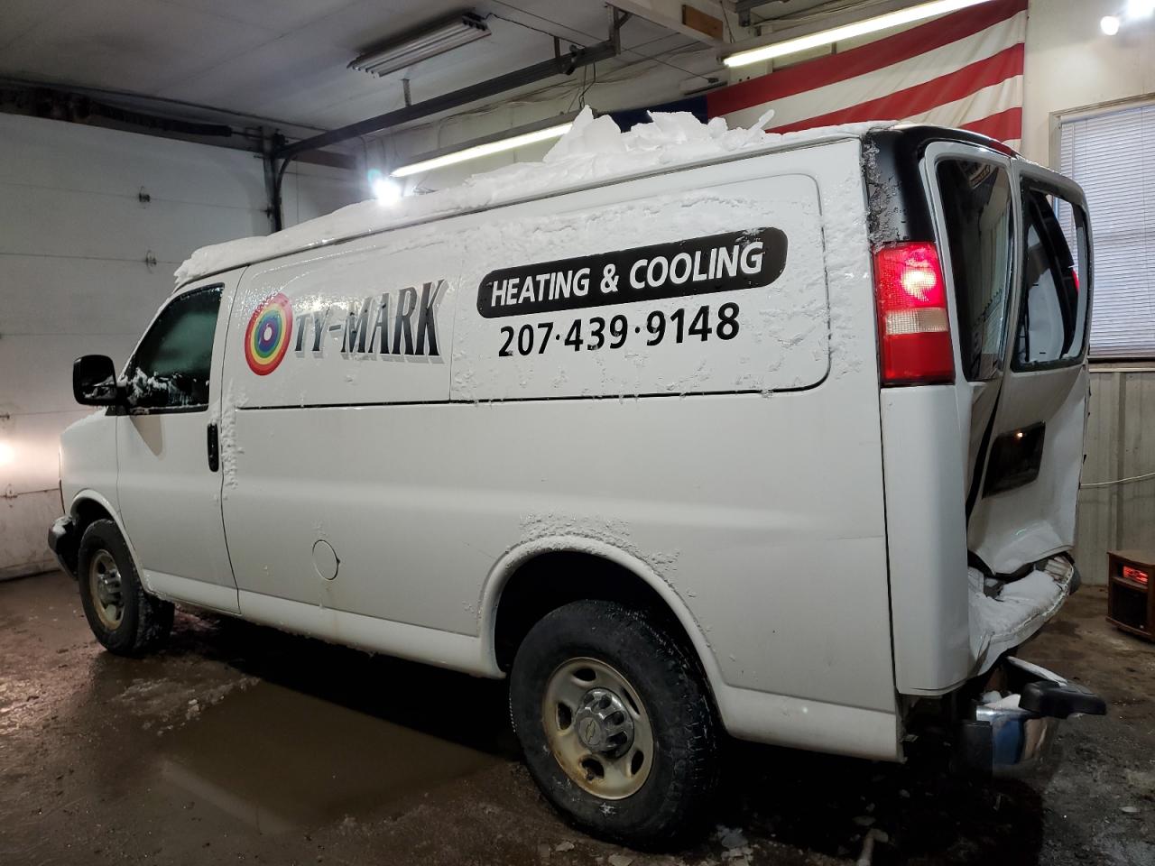 2014 Chevrolet Express VIN 1GCWGFBA8E1136439 Copart auction photo, rear end / front end damage thumbnail 2
