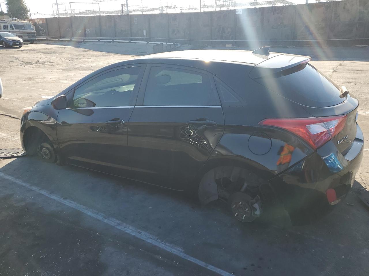 2013 Hyundai Elantra VIN KMHD35LE9DU057739 Copart auction photo, vandalism damage thumbnail 2