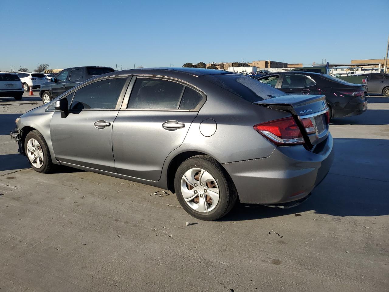 2013 Honda Civic VIN 19XFB2F56DE090366 Copart auction photo, front end / rear end damage thumbnail 2