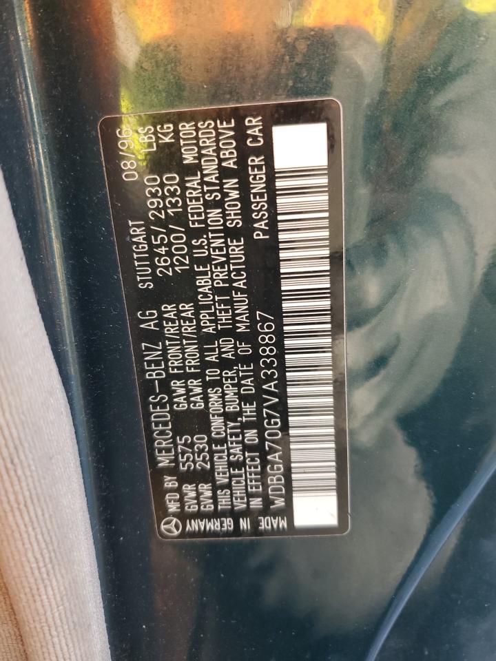 1997 Mercedes-Benz S-klasse VIN WDBGA70G7VA338867 Copart auction photo, front end / minor dent/scratches damage thumbnail 12