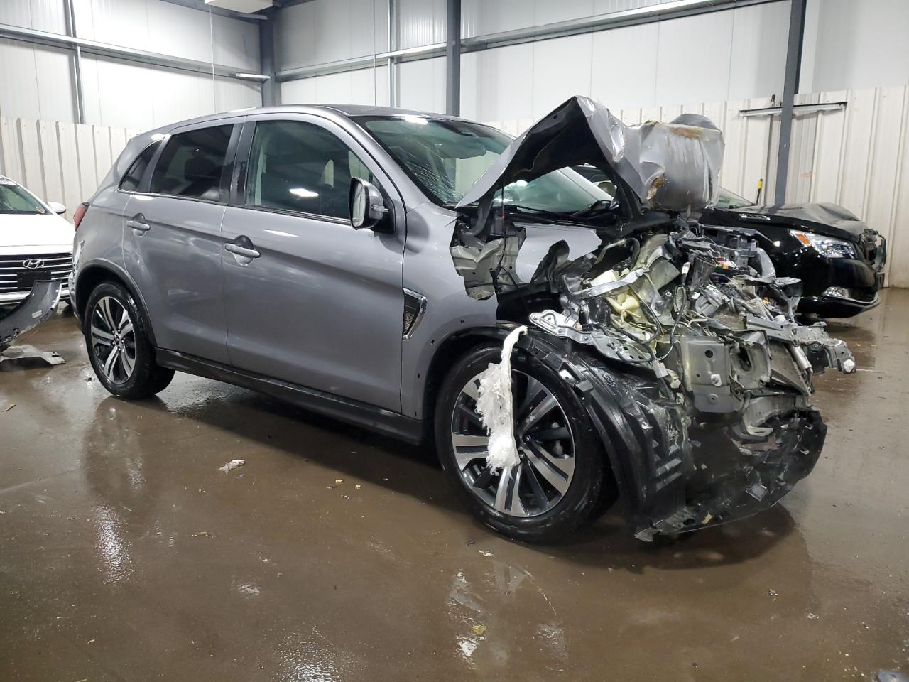 2020 Mitsubishi Outlander VIN JA4AP4AU9LU030209 Copart auction photo, front end / burn - engine damage thumbnail 4