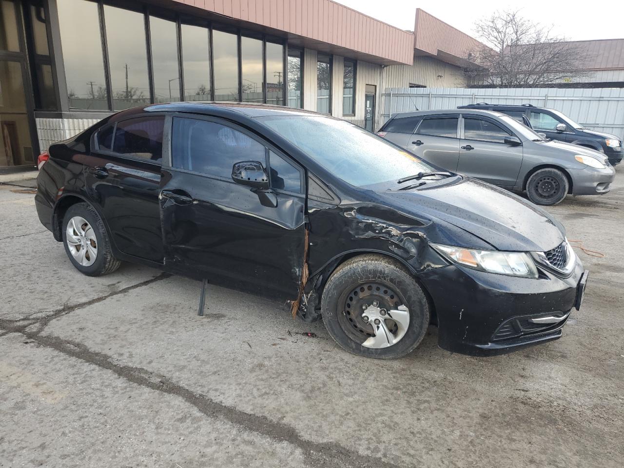 2013 Honda Civic VIN 19XFB2F59DE094895 Copart auction photo, front end / side damage thumbnail 4