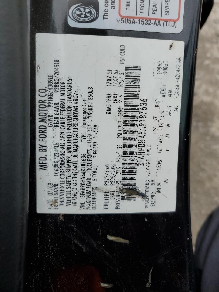 2010 Ford Fusion VIN 3FAHP0HA8AR187636 Copart auction photo, all over / mechanical damage thumbnail 12