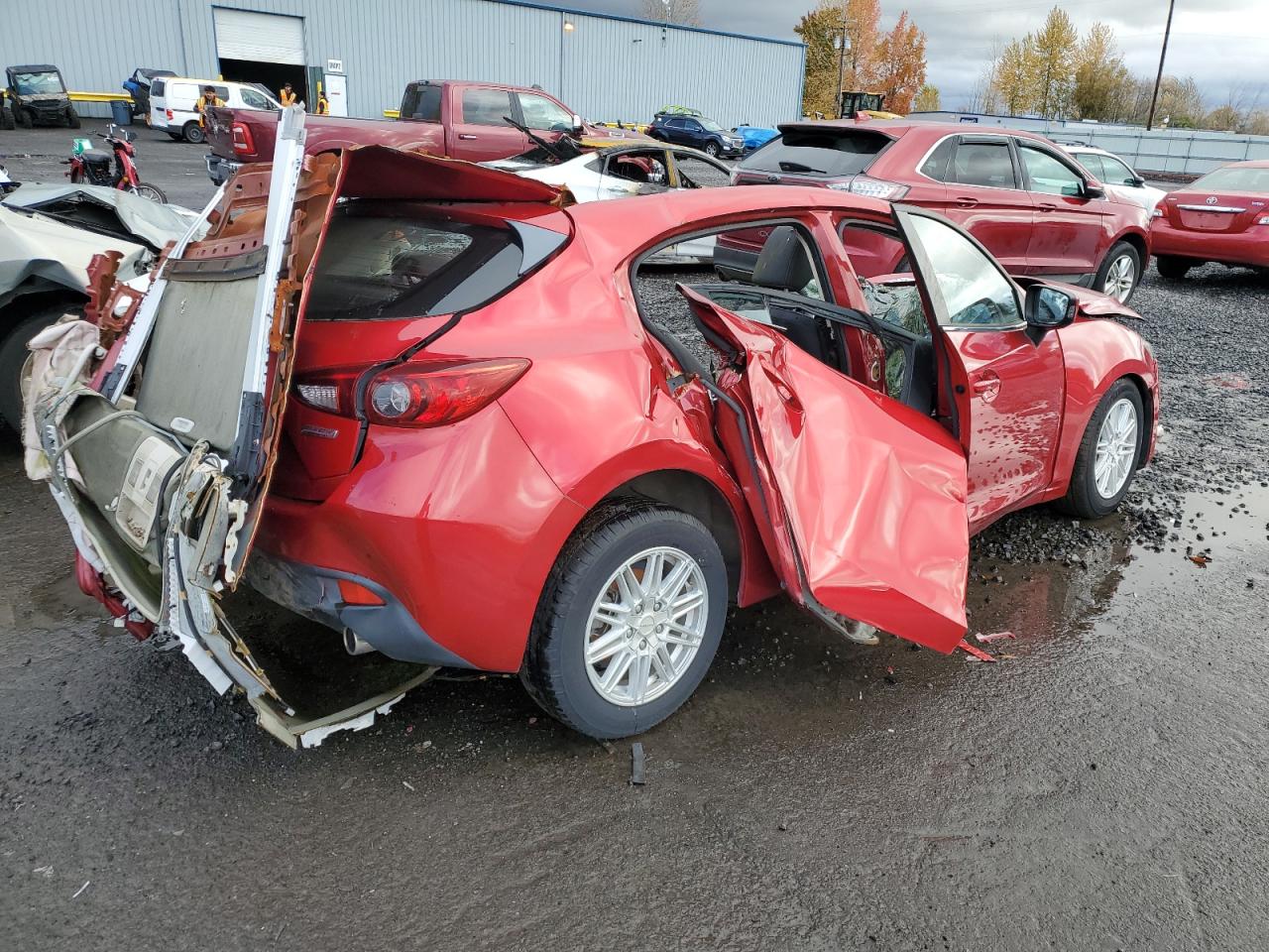 2015 Mazda 3 VIN JM1BM1M70F1257379 Copart auction photo, all over / side damage thumbnail 3