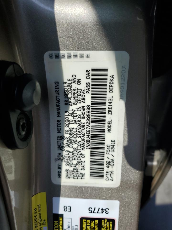 2010 Toyota Corolla VIN 1NXBU4EE7AZ235638 Copart auction photo, front end / minor dent/scratches damage thumbnail 12