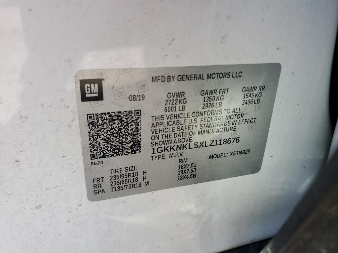 2020 GMC Acadia VIN 1GKKNKLSXLZ118676 Copart auction photo, front end / undercarriage damage thumbnail 15