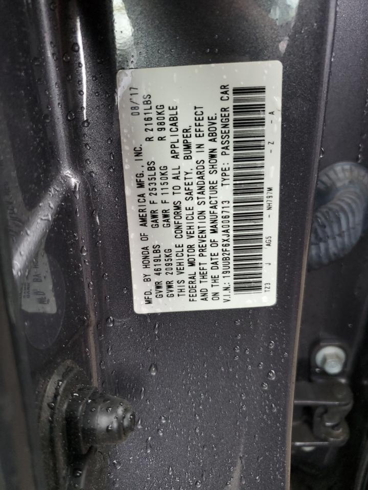 2018 Acura TLX VIN 19UUB2F6XJA006713 Copart auction photo, front end damage thumbnail 12