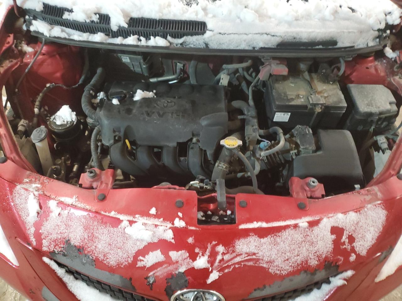 2012 Toyota Yaris VIN JTDBT4K34CL037411 Copart auction photo, front end / hail damage thumbnail 11