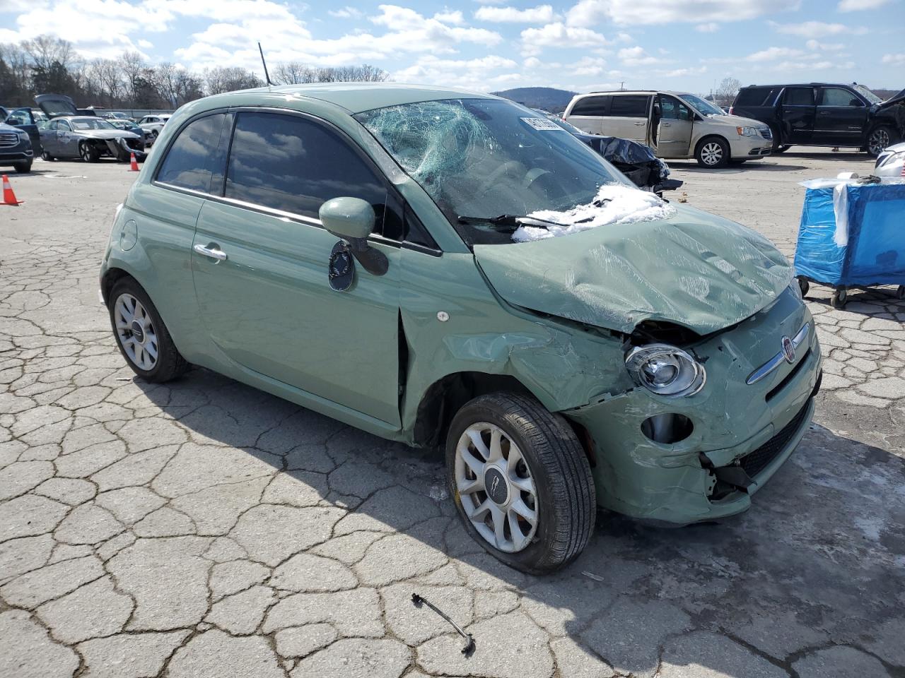 2017 Fiat 500 VIN 3C3CFFKR3HT549365 Copart auction photo, rollover damage thumbnail 4