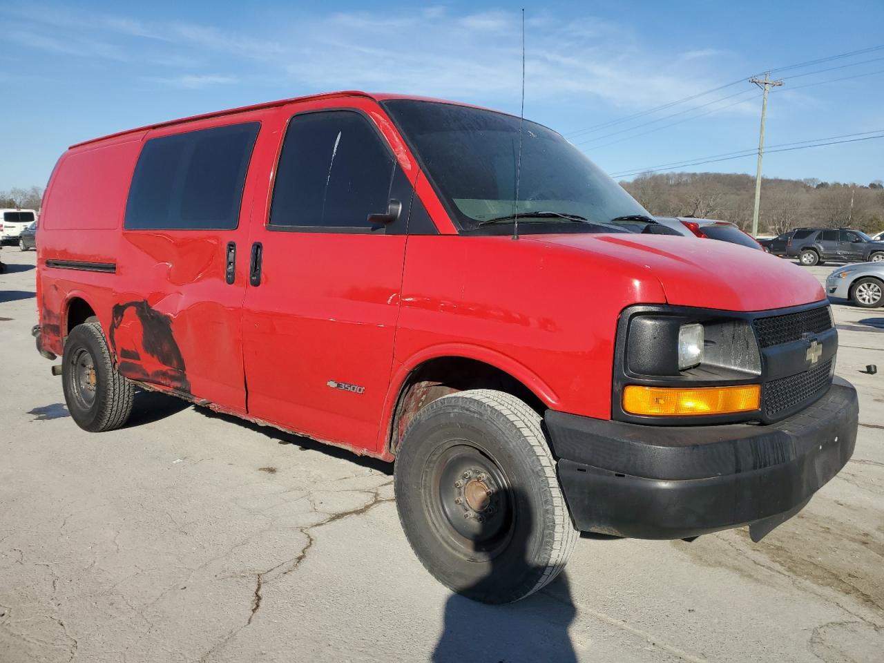 2005 Chevrolet Express VIN 1GCHG35U351184475 Copart auction photo, side / rear end damage thumbnail 4