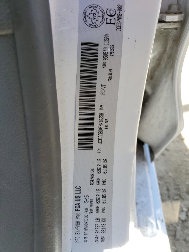 2015 Chrysler 200 VIN 1C3CCCBG0FN718258 Copart auction photo, front end / rear end damage thumbnail 14