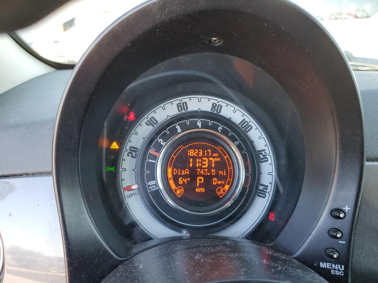 2012 Fiat 500 VIN 3C3CFFAR1CT124351 Copart auction photo, rear end damage thumbnail 9