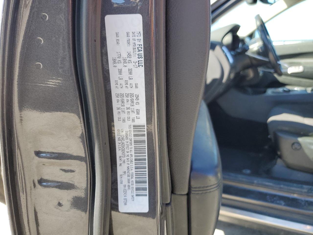 2017 Dodge Durango VIN 1C4RDJAG5HC824373 Copart auction photo, front end damage thumbnail 13