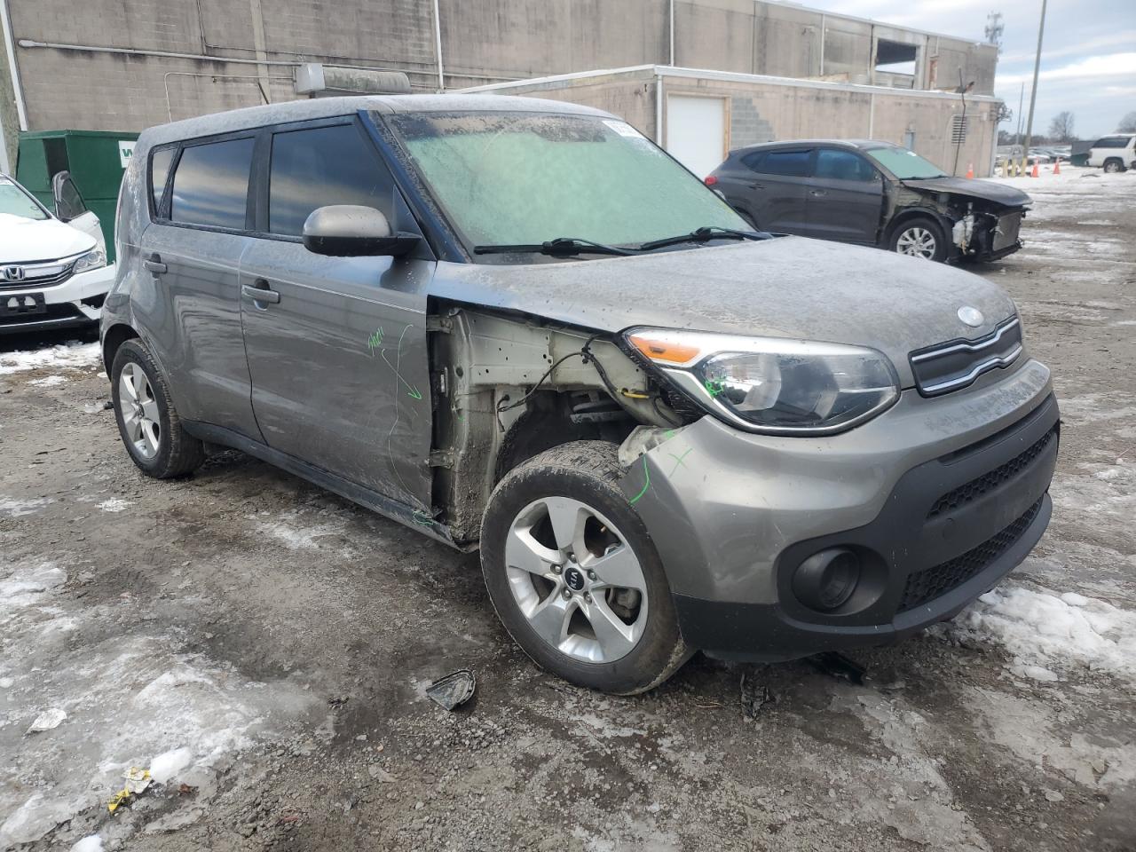 2019 KIA Soul VIN KNDJN2A29K7016225 Copart auction photo, front end / side damage thumbnail 4