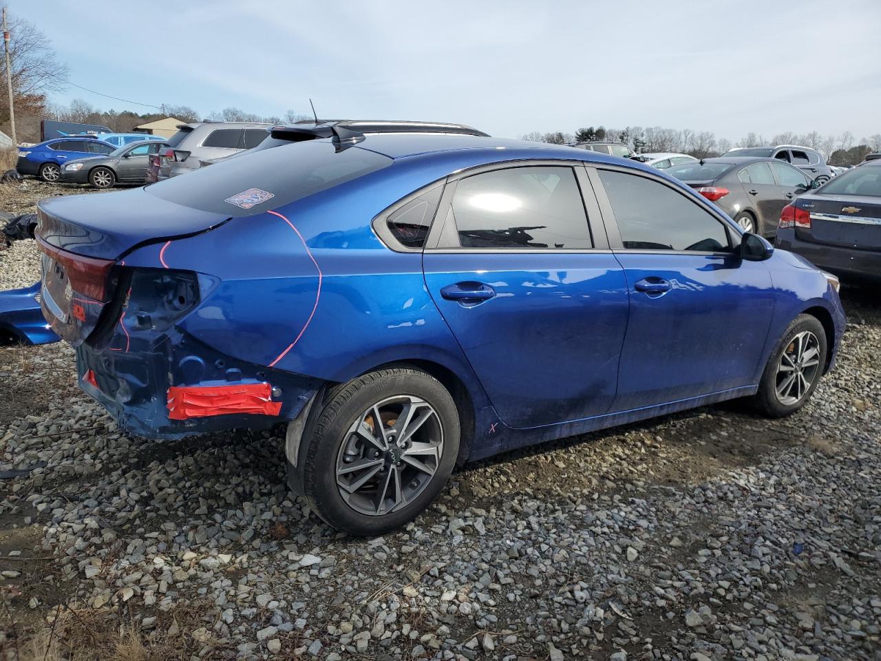 2022 KIA Forte VIN 3KPF24AD1NE445228 Copart auction photo, rear end / partial repair damage thumbnail 3