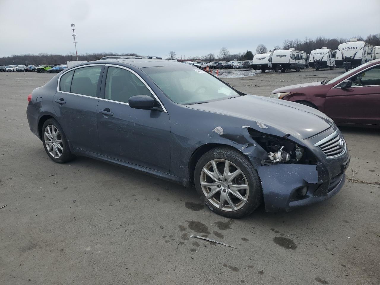 2012 Infiniti G VIN JN1CV6AR1CM970213 Copart auction photo, front end damage thumbnail 4