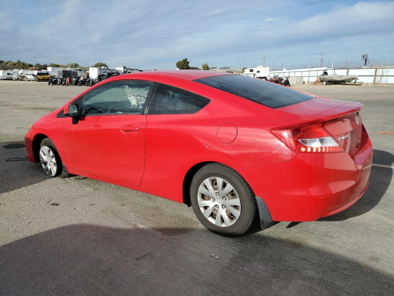 2012 Honda Civic VIN 2HGFG3B57CH557764 Copart auction photo, front end / rear end damage thumbnail 2
