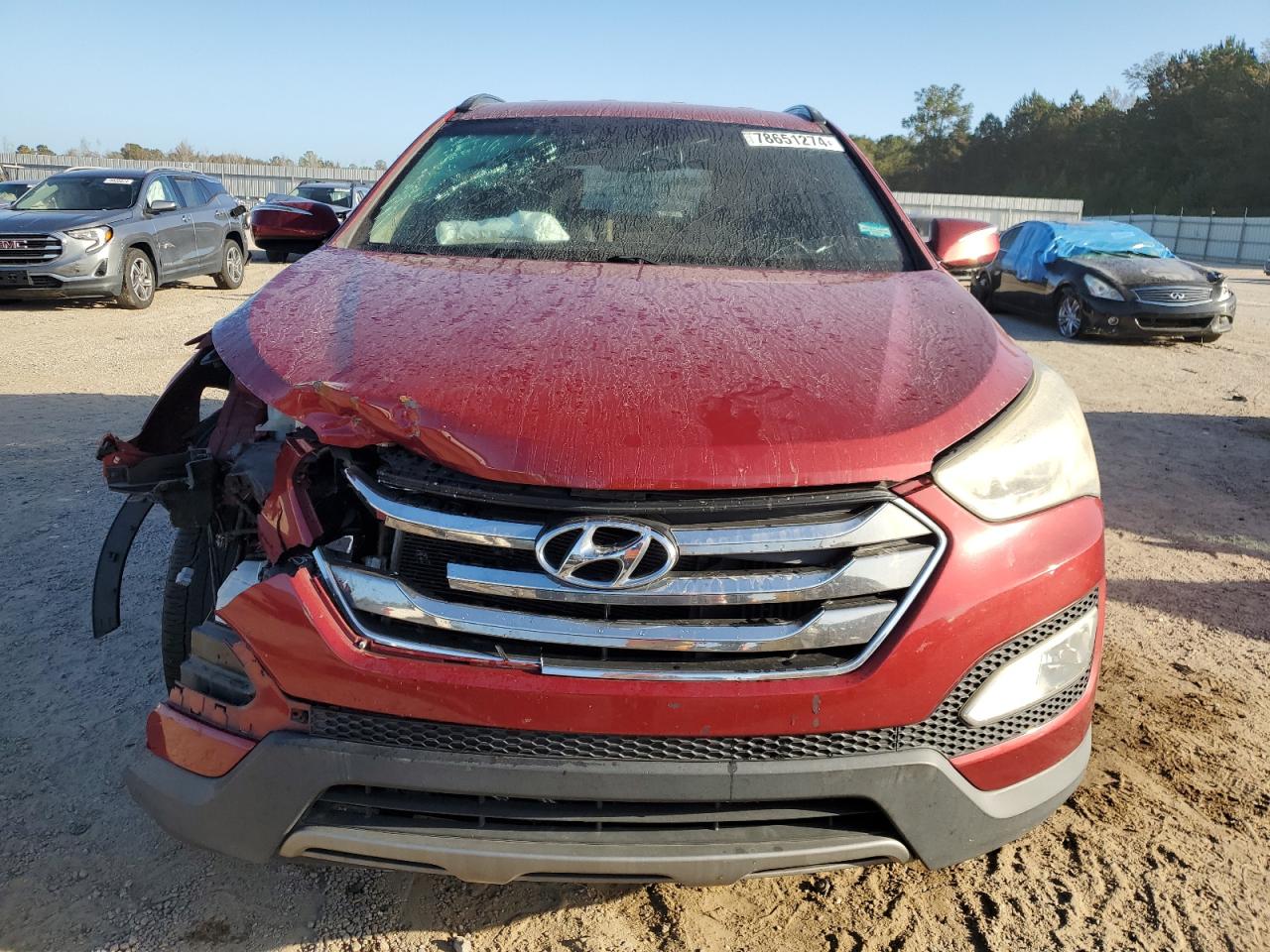 2013 Hyundai Santa Fe VIN 5XYZU3LA4DG070196 Copart auction photo, front end damage thumbnail 5