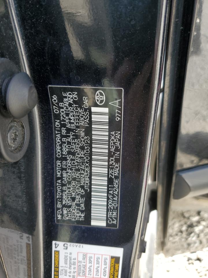2007 Toyota Corolla VIN JTDBR32EX70103123 Copart auction photo, rear end damage thumbnail 14