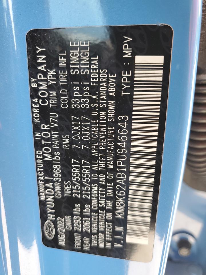 2023 Hyundai Kona VIN KM8K62AB1PU946643 Copart auction photo, front end / side damage thumbnail 15