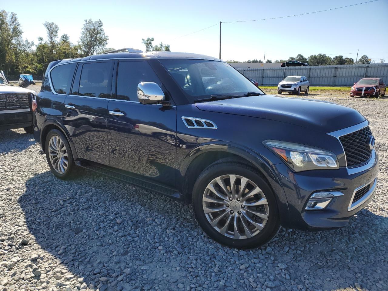 2017 Infiniti QX80 VIN JN8AZ2NE1H9160538 Copart auction photo, top/roof / side damage thumbnail 4