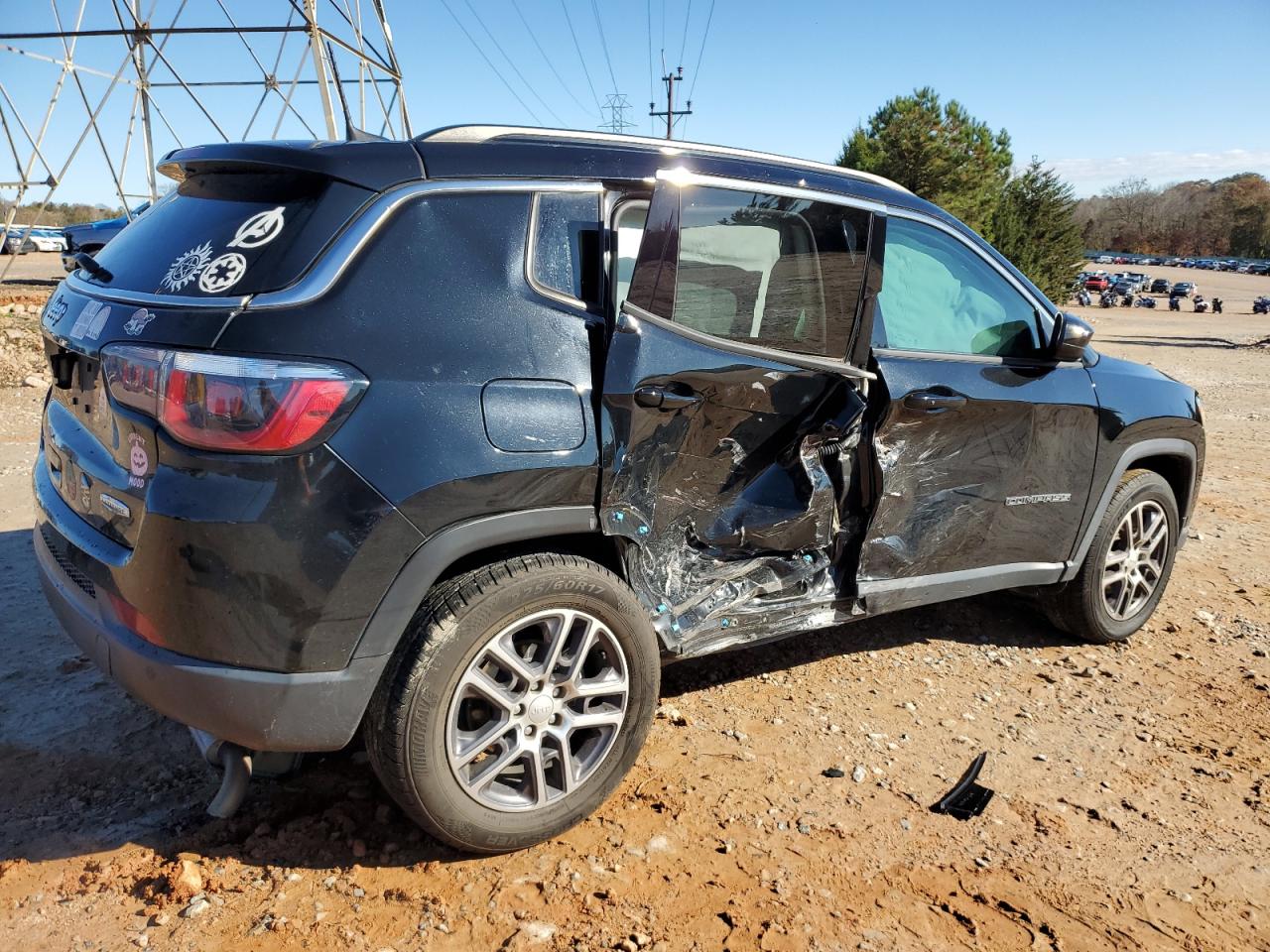 2020 Jeep Compass VIN 3C4NJCBB9LT241971 Copart auction photo, side damage thumbnail 3