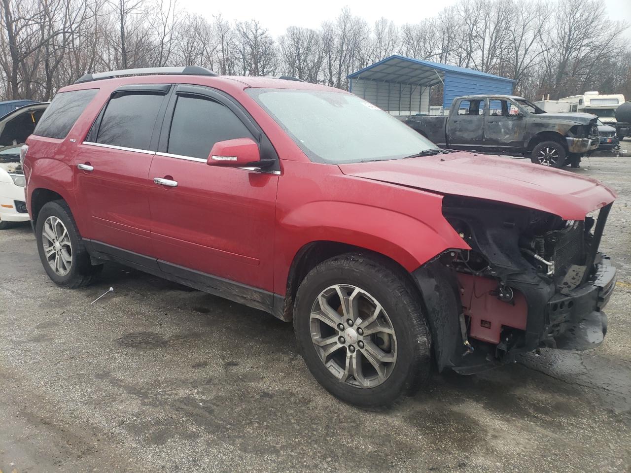 2014 GMC Acadia VIN 1GKKRSKD1EJ193629 Copart auction photo, front end / hail damage thumbnail 4