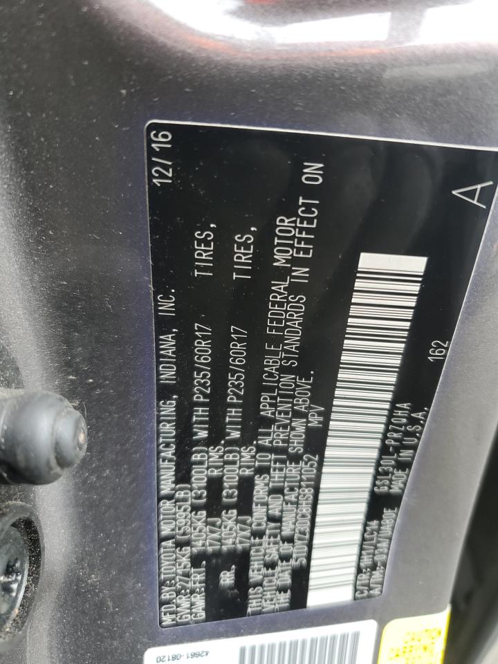2017 Toyota Sienna VIN 5TDYZ3DC8HS811052 Copart auction photo, front end damage thumbnail 14