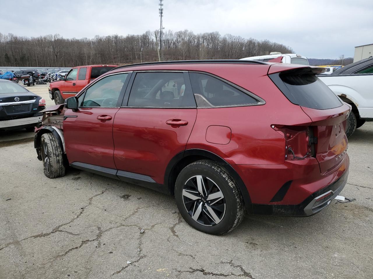 2021 KIA Sorento VIN 5XYRL4LC0MG009759 Copart auction photo, front end / rear end damage thumbnail 2