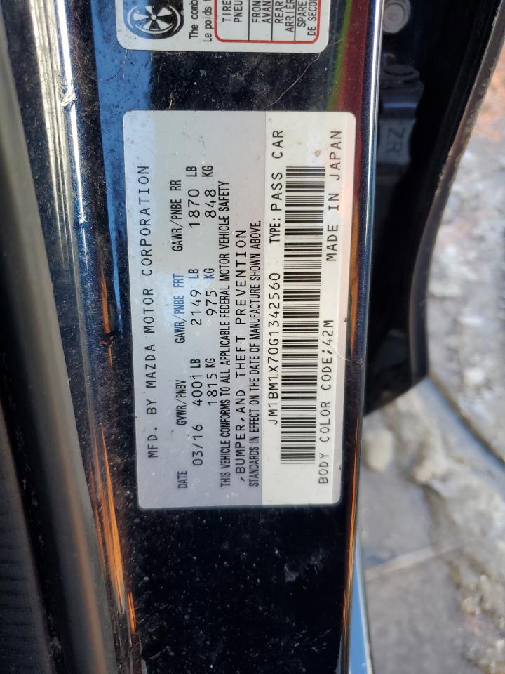 2016 Mazda 3 VIN JM1BM1X70G1342560 Copart auction photo, front end / rear end damage thumbnail 12