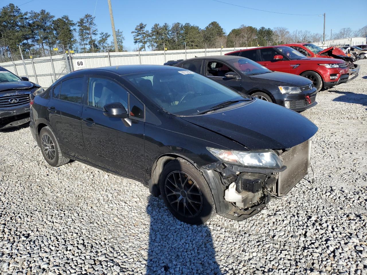 2013 Honda Civic VIN 19XFB2F58DE030363 Copart auction photo, front end / side damage thumbnail 4