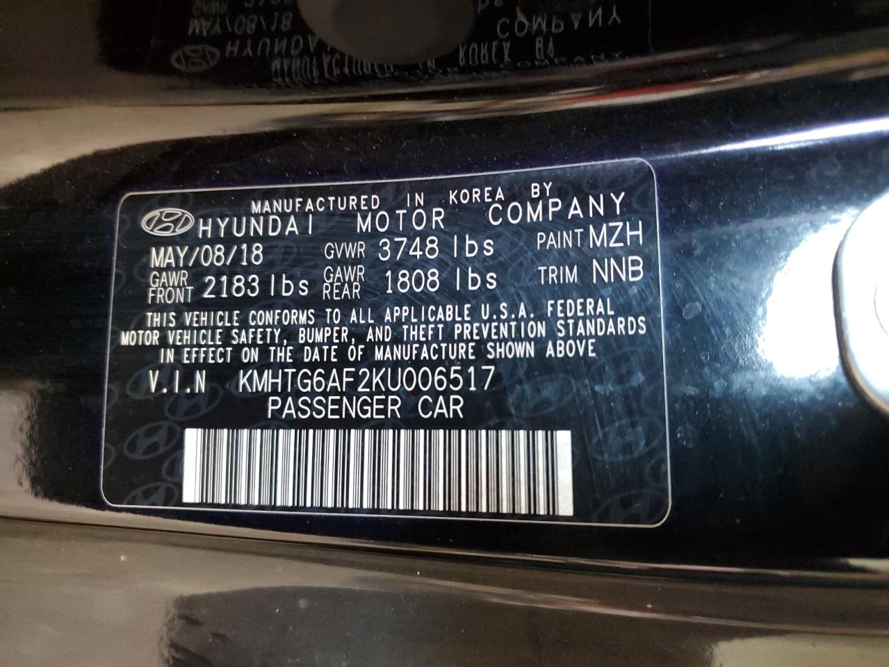 2019 Hyundai Veloster VIN KMHTG6AF2KU006517 Copart auction photo, front end / undercarriage damage thumbnail 14