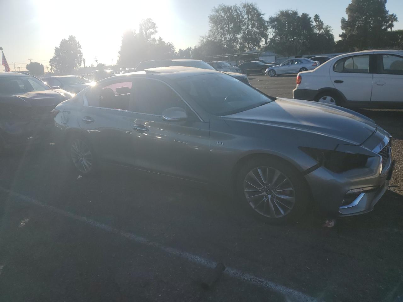 2018 Infiniti Q50 VIN JN1EV7AP8JM591493 Copart auction photo, vandalism / front end damage thumbnail 4