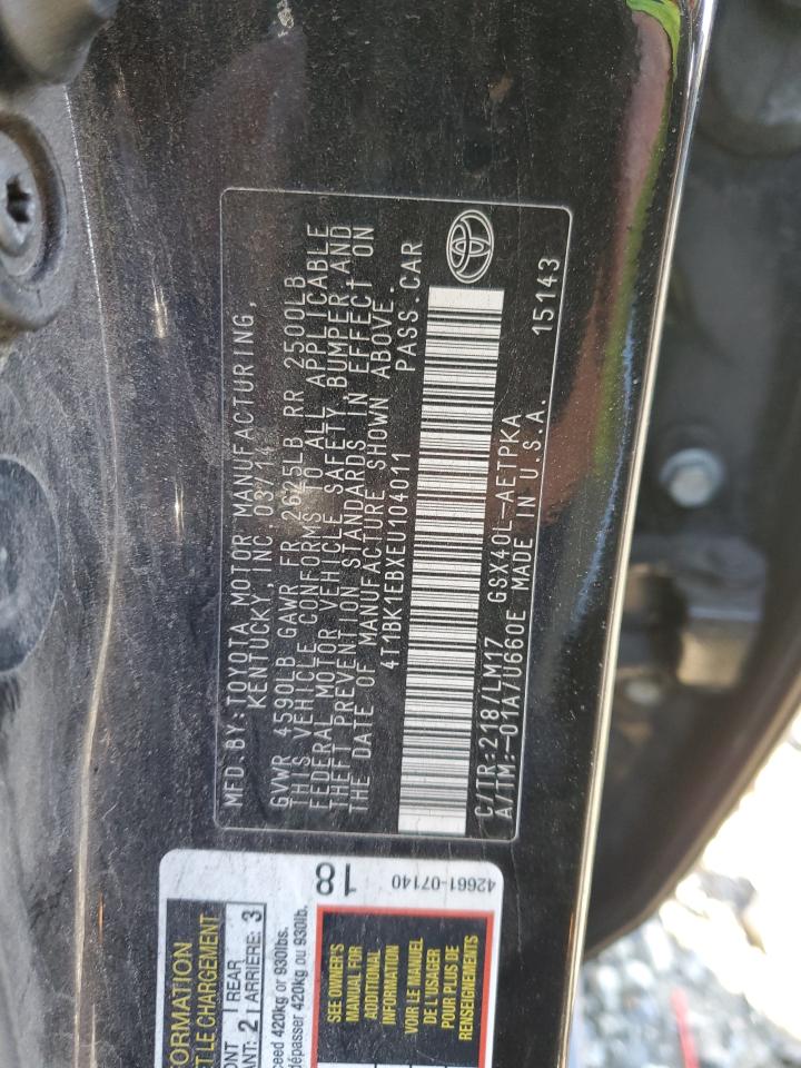 2014 Toyota Avalon VIN 4T1BK1EBXEU104011 Copart auction photo, mechanical / normal wear damage thumbnail 12